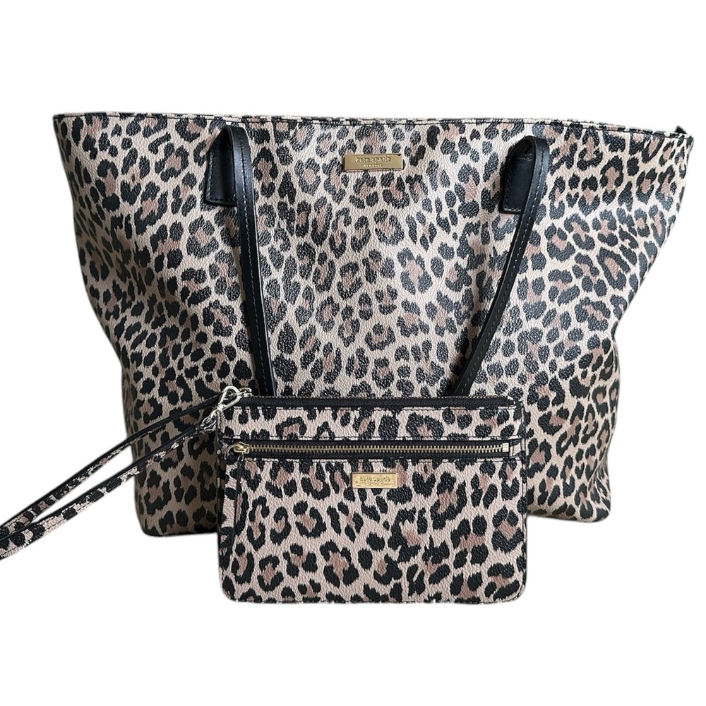 Kate spade Shore Street Leopard Print Tote and Wristlet Set